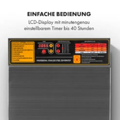 Fruit Jerky Steel 10 Dörrautomat 10 Etagen 1000 W Fläche: 1,5 M² Timer 10 Fruit Jerky Steel 10 Dörrautomat 10 Etagen 1000 W Fläche: 1,5 M² Timer -Klarstein Verkaufsgeschäft 10028437 de 0003 logo