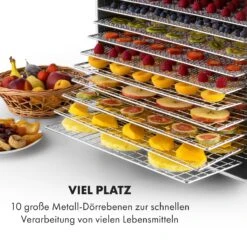 Fruit Jerky Steel 10 Dörrautomat 10 Etagen 1000 W Fläche: 1,5 M² Timer 11 Fruit Jerky Steel 10 Dörrautomat 10 Etagen 1000 W Fläche: 1,5 M² Timer -Klarstein Verkaufsgeschäft 10028437 de 0004 logo