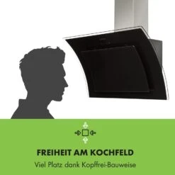 Sabia 90 Dunstabzugshaube 90cm 600m³/h LEDs 3 Leistungsstufen Schwarz -Klarstein Verkaufsgeschäft 10032292 de 0006 logo
