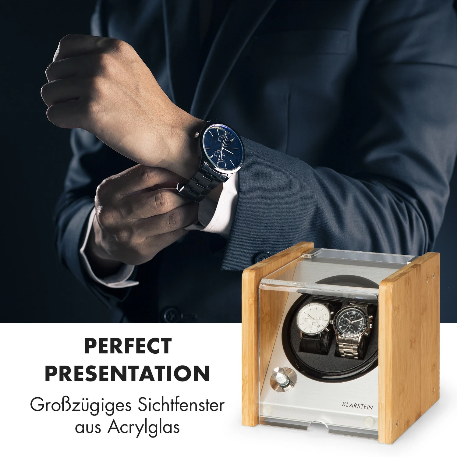 Hanoi 2 Uhrenbeweger, 2 Uhren, 3 Geschwindigkeiten, 4 Modi, Bambus 2 Hanoi 2 Uhrenbeweger, 2 Uhren, 3 Geschwindigkeiten, 4 Modi, Bambus – Bild 2