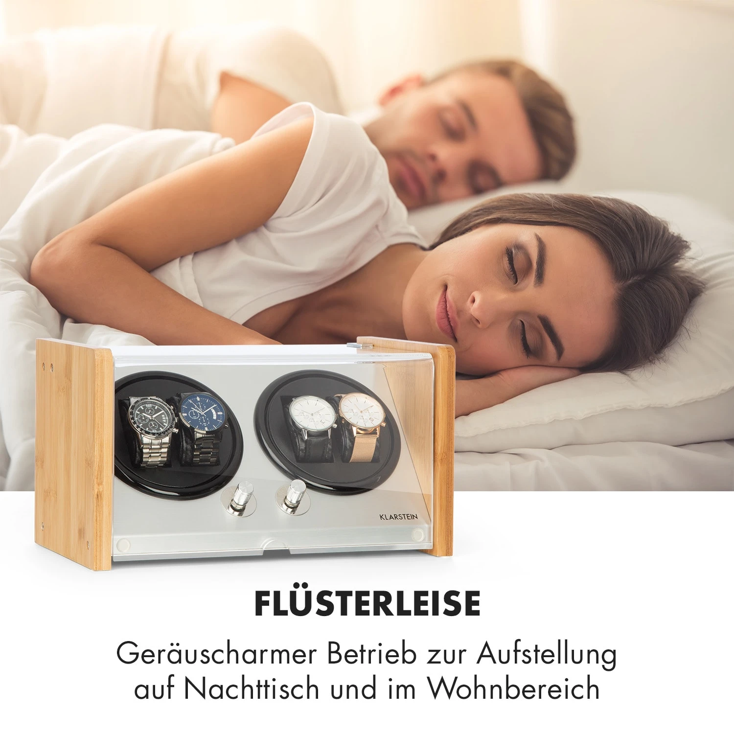 Hanoi 4 Uhrenbeweger, 4 Uhren, 3 Geschwindigkeiten, 4 Modi, Bambus 6 Hanoi 4 Uhrenbeweger, 4 Uhren, 3 Geschwindigkeiten, 4 Modi, Bambus – Bild 6