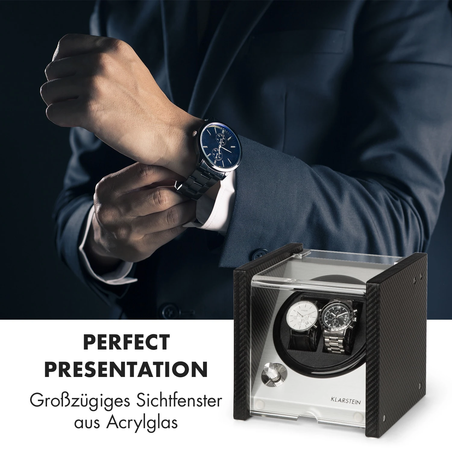 Tokyo 2 Uhrenbeweger, 2 Uhren, 3 Geschwindigkeiten, 4 Modi, Schwarz 2 Tokyo 2 Uhrenbeweger, 2 Uhren, 3 Geschwindigkeiten, 4 Modi, Schwarz – Bild 2