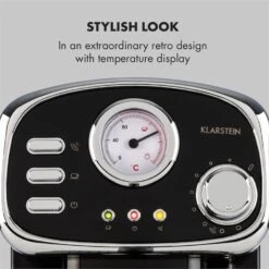 Espressionata Gusto Espressomaschine 1100W 15 Bar Druck Schwarz -Klarstein Verkaufsgeschäft 10033209 yy 0003 logo Klarstein Espressionata Gusto Espressomaschine