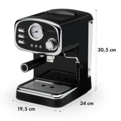 Espressionata Gusto Espressomaschine 1100W 15 Bar Druck Schwarz -Klarstein Verkaufsgeschäft 10033209 yy 0009 logo Klarstein Espressionata Gusto Espressomaschine