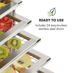 Master Jerky 24 Dörrautomat 5850W 40-90 °C 15h-Timer Edelstahl Silber 11 Master Jerky 24 Dörrautomat 5850W 40-90 °C 15h-Timer Edelstahl Silber -Klarstein Verkaufsgeschäft 10033214 yy 0004 logo Klarstein Master Jerky 24 Doerrautomat silber