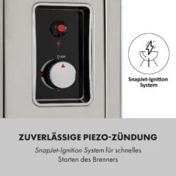 Crossfire Vertikaler Gasgrill 800°C Infrarot-Brenner 12.000 BTU Silber -Klarstein Verkaufsgeschäft 10033288 de 0006 logo