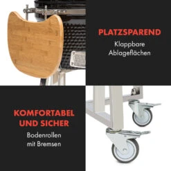 Queensize Kamado Grill Thermometer Abnehmbare Seitenteile Schwarz -Klarstein Verkaufsgeschäft 10033377 de 0007 logo