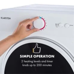 Jet Set Mini-Wäschetrockner Ablufttrockner 1020W EEK C 3kg 50cm Weiß -Klarstein Verkaufsgeschäft 10034158 yy 0004 logo Klarstein Jet Set Waeschetrockner weiss