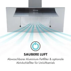 Athena 90 Dunstabzugshaube 90cm 300m³/h 69W Edelstahl -Klarstein Verkaufsgeschäft 10034395 de 0004 logo