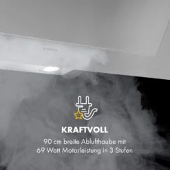 Athena 90 Dunstabzugshaube 90cm 300m³/h 69W Edelstahl -Klarstein Verkaufsgeschäft 10034395 de 0008 logo