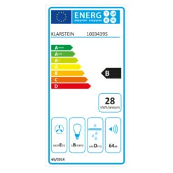 Athena 90 Dunstabzugshaube 90cm 300m³/h 69W Edelstahl -Klarstein Verkaufsgeschäft 10034395 energy label