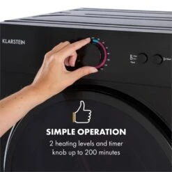 Jet Set Mini-Wäschetrockner Ablufttrockner 1020W EEK C 3kg 50cm -Klarstein Verkaufsgeschäft 10034512 yy 0004 logo Klarstein Jet Set Waeschetrockner schwarz