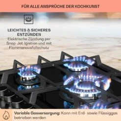 Alchemist 5 Zonen Gaskochfeld Aluminium-Brenner Glaskeramik Schwarz 13 Alchemist 5 Zonen Gaskochfeld Aluminium-Brenner Glaskeramik Schwarz -Klarstein Verkaufsgeschäft 10034970 de 0005 usp