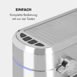 Futura Espressomaker 20 Bar 1450 Watt 20 Bar Wassertank: 1,25 Liter Rostfreier Edelstahl 15 Futura Espressomaker 20 Bar 1450 Watt 20 Bar Wassertank: 1,25 Liter Rostfreier Edelstahl -Klarstein Verkaufsgeschäft 10035183 de 0006 logo
