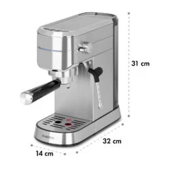 Futura Espressomaker 20 Bar 1450 Watt 20 Bar Wassertank: 1,25 Liter Rostfreier Edelstahl 19 Futura Espressomaker 20 Bar 1450 Watt 20 Bar Wassertank: 1,25 Liter Rostfreier Edelstahl -Klarstein Verkaufsgeschäft 10035183 yy 0010 logo