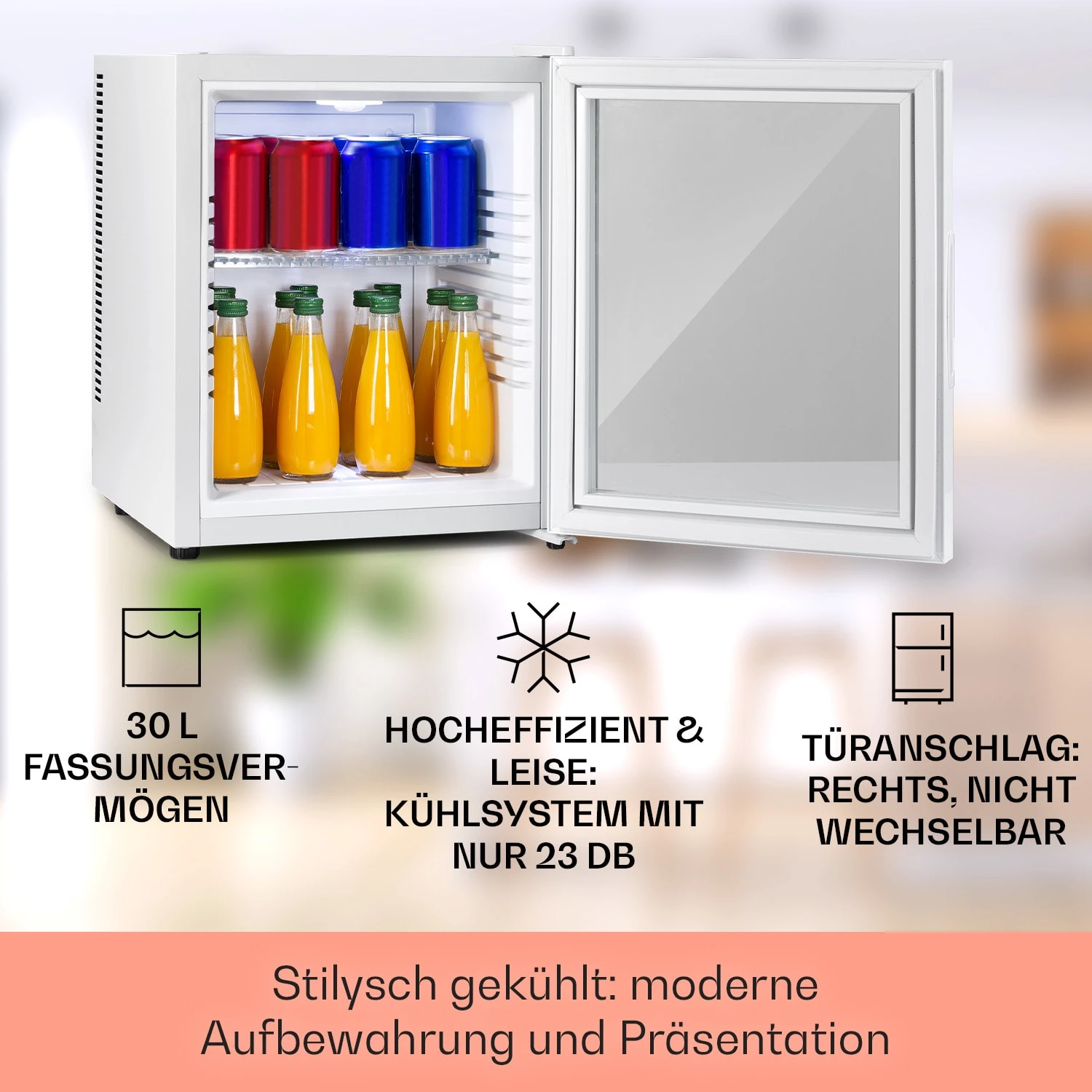 Brooklyn 32 Mini-Kühlschrank Glastür LED Ablage 2 Brooklyn 32 Mini-Kühlschrank Glastür LED Ablage – Bild 2