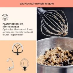 Bella Elegance Küchenmaschine 2000W 2,7PS 5,2 Ltr Edelstahl BPA-frei 12 Bella Elegance Küchenmaschine 2000W 2,7PS 5,2 Ltr Edelstahl BPA-frei -Klarstein Verkaufsgeschäft 10035520 de 0006 usp