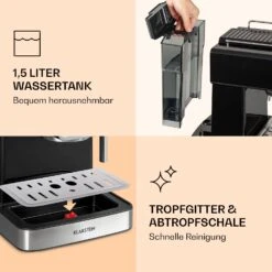 Gusto Classico Espressomaker 1350 Watt 20 Bar Druck 1,5 Liter -Klarstein Verkaufsgeschäft 10035564 de 0007 logo