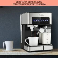 Arabica Comfort Espressomaschine 1350W 20 Bar 1,8l Touch-Bedienfeld -Klarstein Verkaufsgeschäft 10035655 de 0004 usp