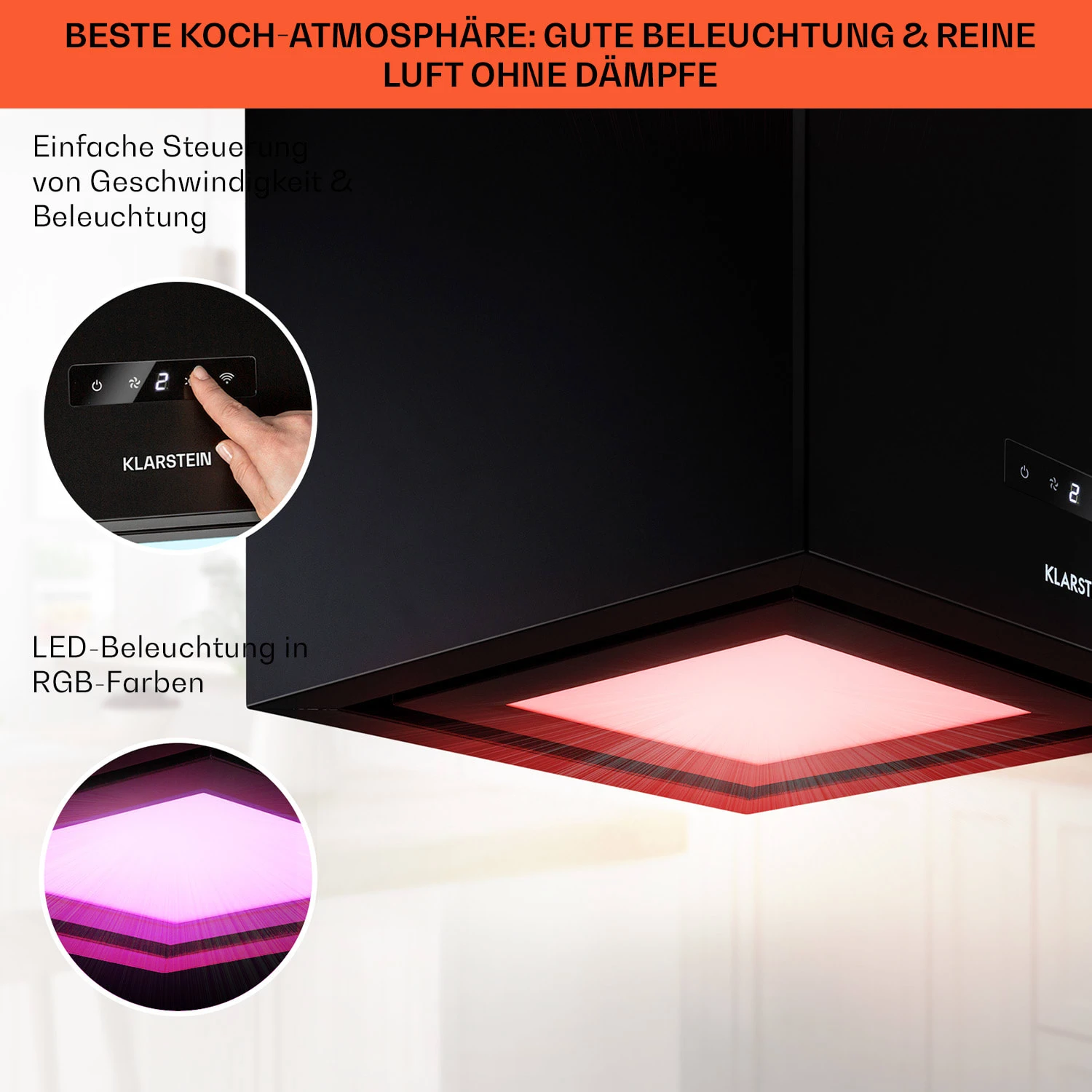 Kronleuchter Smart Inselabzugshaube 595m³/h App-Steuerung LED-Panel 4 Kronleuchter Smart Inselabzugshaube 595m³/h App-Steuerung LED-Panel – Bild 4