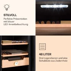 Klarstein El Presidente 48 Zigarren-Humidor 48L 3 Einschübe 1 Fach Zedernholz 13 Klarstein El Presidente 48 Zigarren-Humidor 48L 3 Einschübe 1 Fach Zedernholz -Klarstein Verkaufsgeschäft 10036103 de 0006 logo