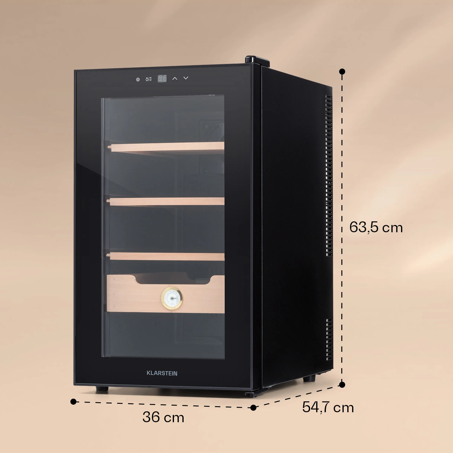 Klarstein El Presidente 48 Zigarren-Humidor 48L 3 Einschübe 1 Fach Zedernholz 7 Klarstein El Presidente 48 Zigarren-Humidor 48L 3 Einschübe 1 Fach Zedernholz – Bild 7