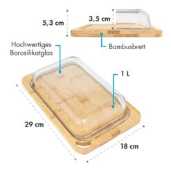 Glaswerk Hermatige Aufschnittbox Mit Glasdeckel 2er Set Borosilikatglas Bambus Schneidebret -Klarstein Verkaufsgeschäft 10036374 de 0007 logo