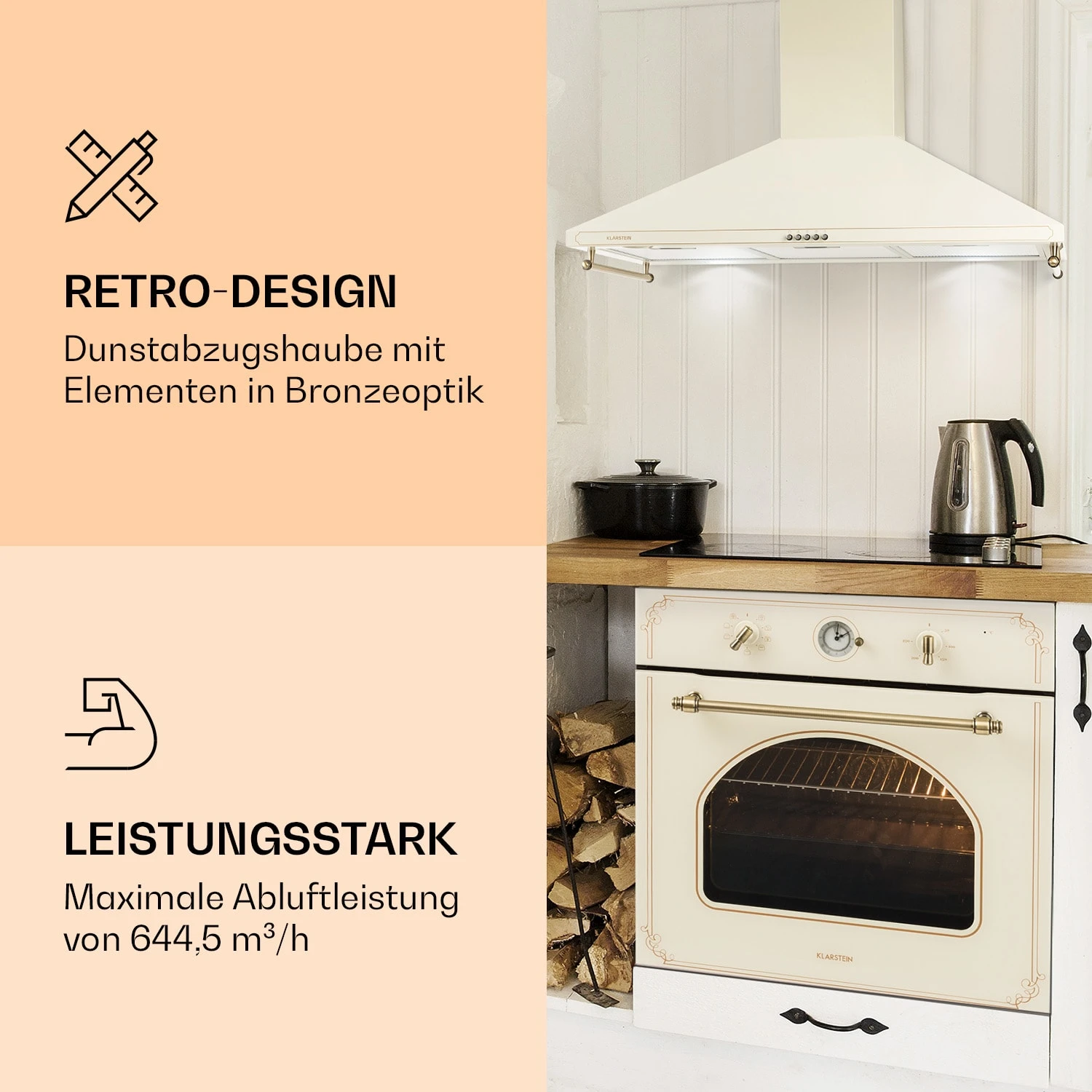 Victoria 90 Dunstabzugshaube 90cm Retro-Design 644,5m³/h 2 LED-Lampen 3 Victoria 90 Dunstabzugshaube 90cm Retro-Design 644,5m³/h 2 LED-Lampen – Bild 3
