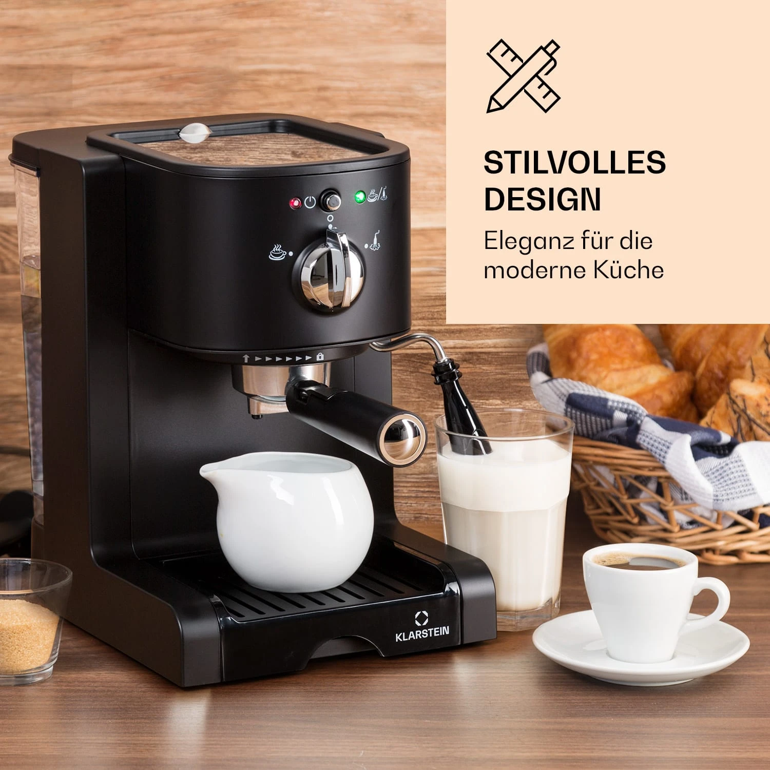 Passionata 20 Espressomaschine 20 Bar 6 Tassen 1,25 Liter Milchschaum 2 Passionata 20 Espressomaschine 20 Bar 6 Tassen 1,25 Liter Milchschaum – Bild 2