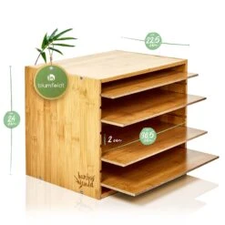 Ablagebox Briefbox Organizer 5 Fächer Maße: 30,5x24x22,5 Cm Bambus -Klarstein Verkaufsgeschäft 10038040 yy 0007 logo