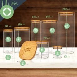 Eckiges Glas Mit Bambusdeckel Luftdicht Silikonring 6x25x6 Cm 500 Ml -Klarstein Verkaufsgeschäft 10038105 yy 0007 logo