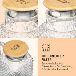 Karaffe Borosilikatglas Bambusdeckel Filteraufsatz Silikonring -Klarstein Verkaufsgeschäft 10038237 de 0003 logo