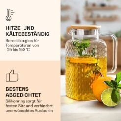 Karaffe Borosilikatglas Bambusdeckel Filteraufsatz Silikonring -Klarstein Verkaufsgeschäft 10038237 de 0004 logo