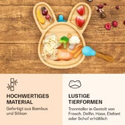 Kindergeschirr Bambusteller & Löffel 250 Ml Inkl. Saugnapf 18 X 18 Cm -Klarstein Verkaufsgeschäft 10038288 de 0004 logo