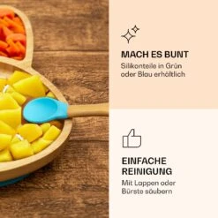 Kindergeschirr Bambusteller & Löffel 250 Ml Inkl. Saugnapf 18 X 18 Cm -Klarstein Verkaufsgeschäft 10038288 de 0005 logo