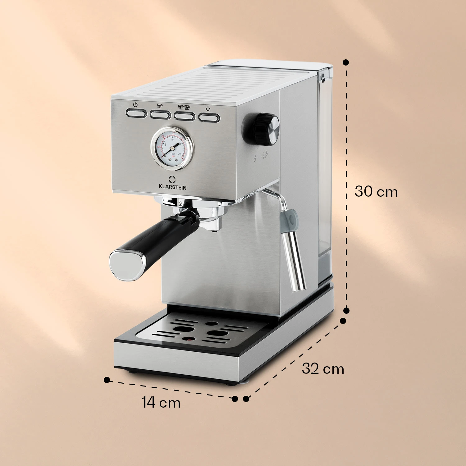 Pausa Espressomaker 1350 Watt 20 Bar Druck Wassertank: 1,4 Liter Edelstahl 8 Pausa Espressomaker 1350 Watt 20 Bar Druck Wassertank: 1,4 Liter Edelstahl – Bild 8
