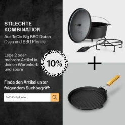 Galloway Dutch Oven 12.0 BBQ-Topf Gusseisen Standfüße Größe XL / 12 Qt 13 Galloway Dutch Oven 12.0 BBQ-Topf Gusseisen Standfüße Größe XL / 12 Qt -Klarstein Verkaufsgeschäft 10038587 de 0007 usp