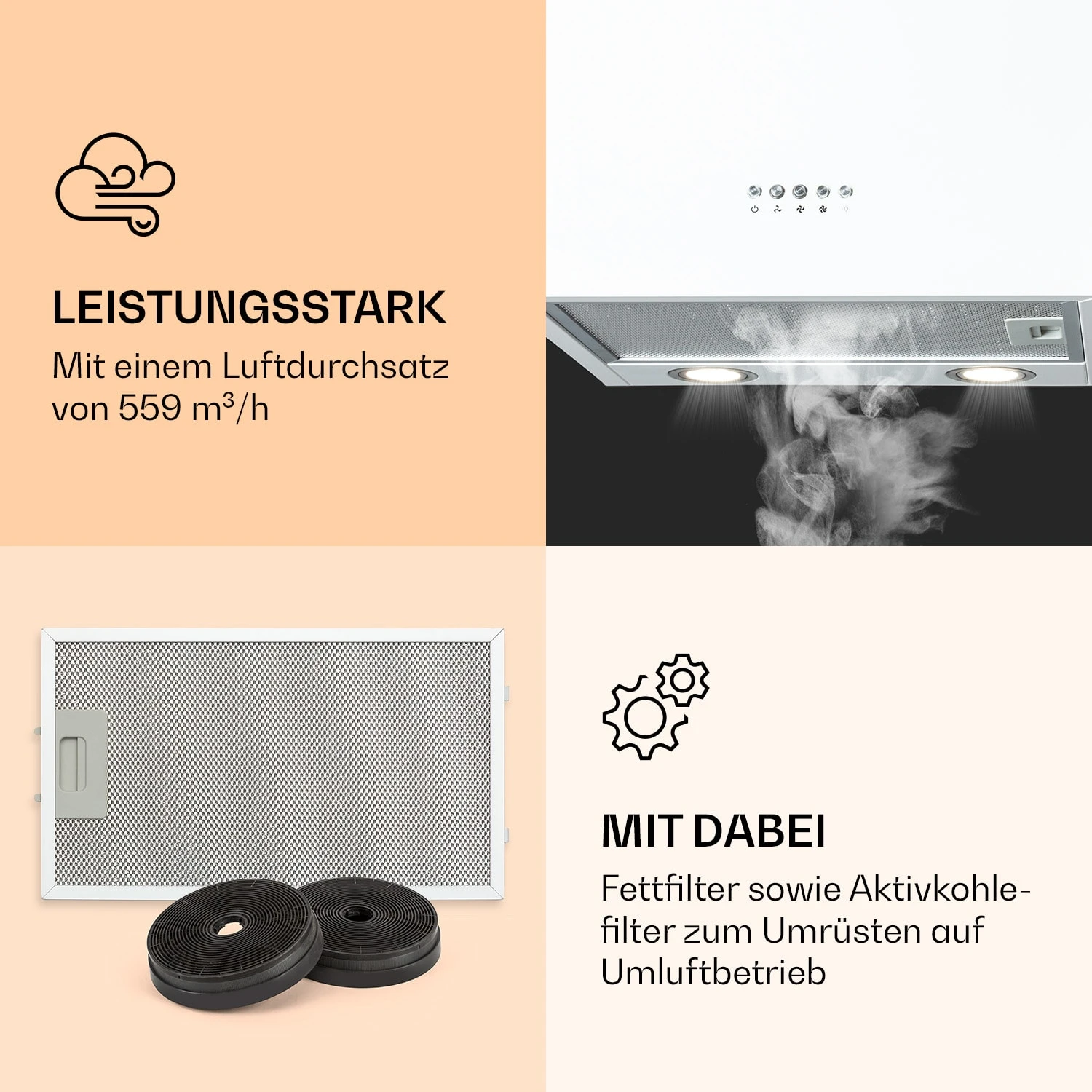 Monumenta Wandabzugshaube Aluminium 559m³/h LED EEK B 3 Monumenta Wandabzugshaube Aluminium 559m³/h LED EEK B – Bild 3