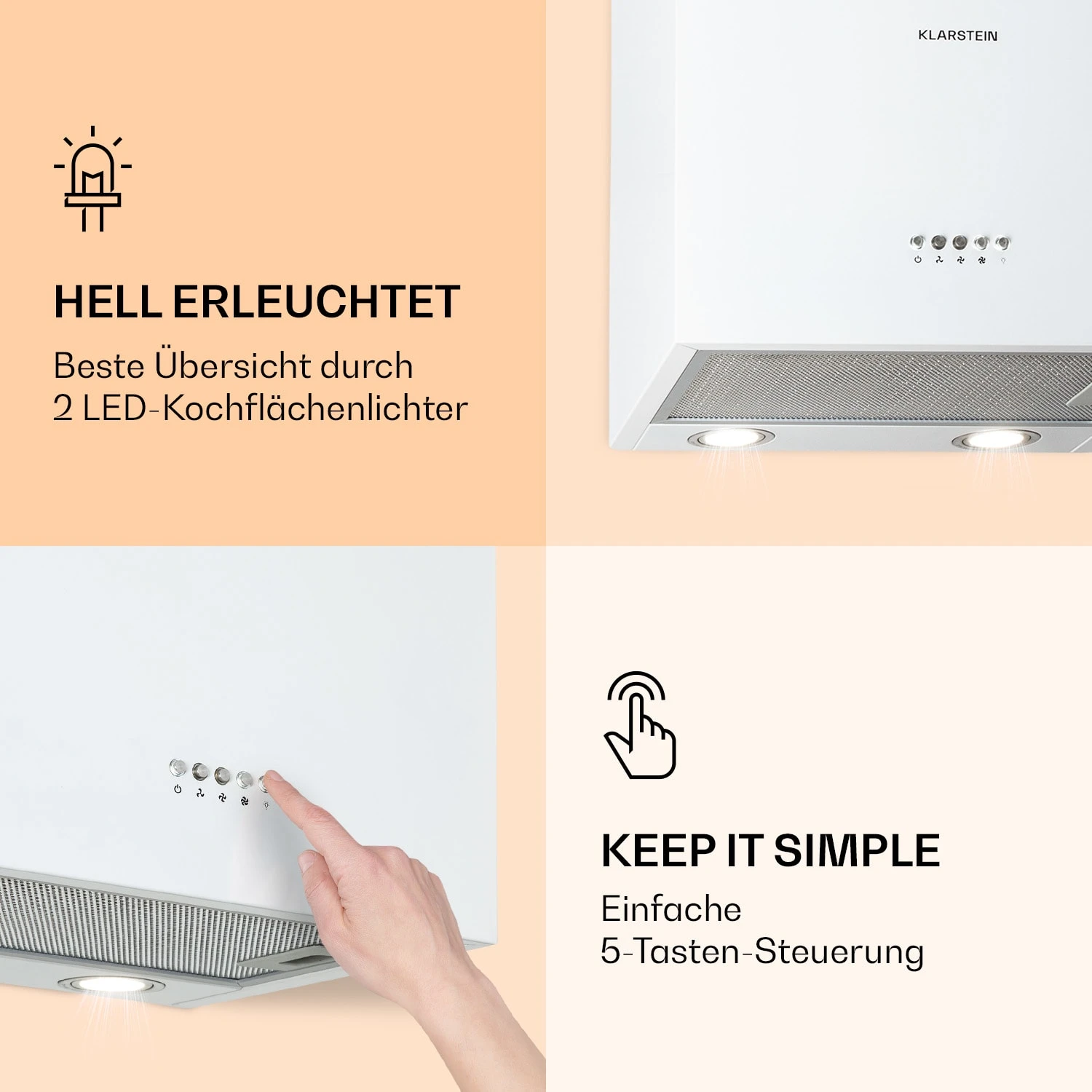 Monumenta Wandabzugshaube Aluminium 559m³/h LED EEK B 5 Monumenta Wandabzugshaube Aluminium 559m³/h LED EEK B – Bild 5