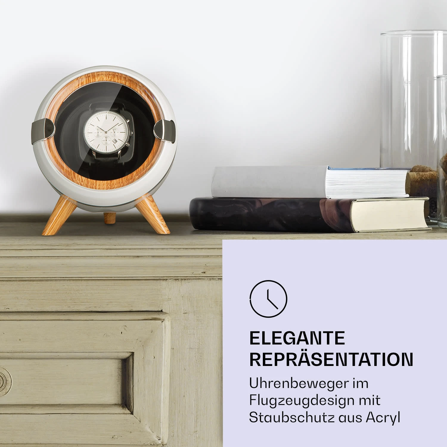 Sindelfingen Uhrenbeweger Rechts-Links-Lauf 1 Uhr Schwarz 2 Sindelfingen Uhrenbeweger Rechts-Links-Lauf 1 Uhr Schwarz – Bild 2