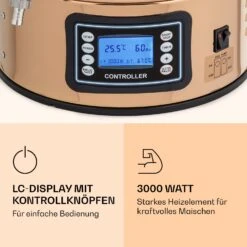 Mundschenk Maischekessel, Bierbrauanlage, 2500 W, 30 L, 9 Programme -Klarstein Verkaufsgeschäft 10040144 de 0003 logo