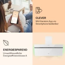 Alina 90 Smart Dunstabzugshaube 90cm 594m³/h LED Ambiente Glasfront -Klarstein Verkaufsgeschäft 10040233 de 0003 logo