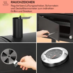 Aberdeen Kombi-Grill Gas Kohle Smoker Thermometer 2 Seitentische Mobil 13 Aberdeen Kombi-Grill Gas Kohle Smoker Thermometer 2 Seitentische Mobil -Klarstein Verkaufsgeschäft 10040294 de 0005 usp