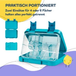 Junior Lunchbox 6 Fächer 21,3 X 15 X 4,5 Cm (BxHxT) BPA-frei -Klarstein Verkaufsgeschäft 10040340 de 0004 usp