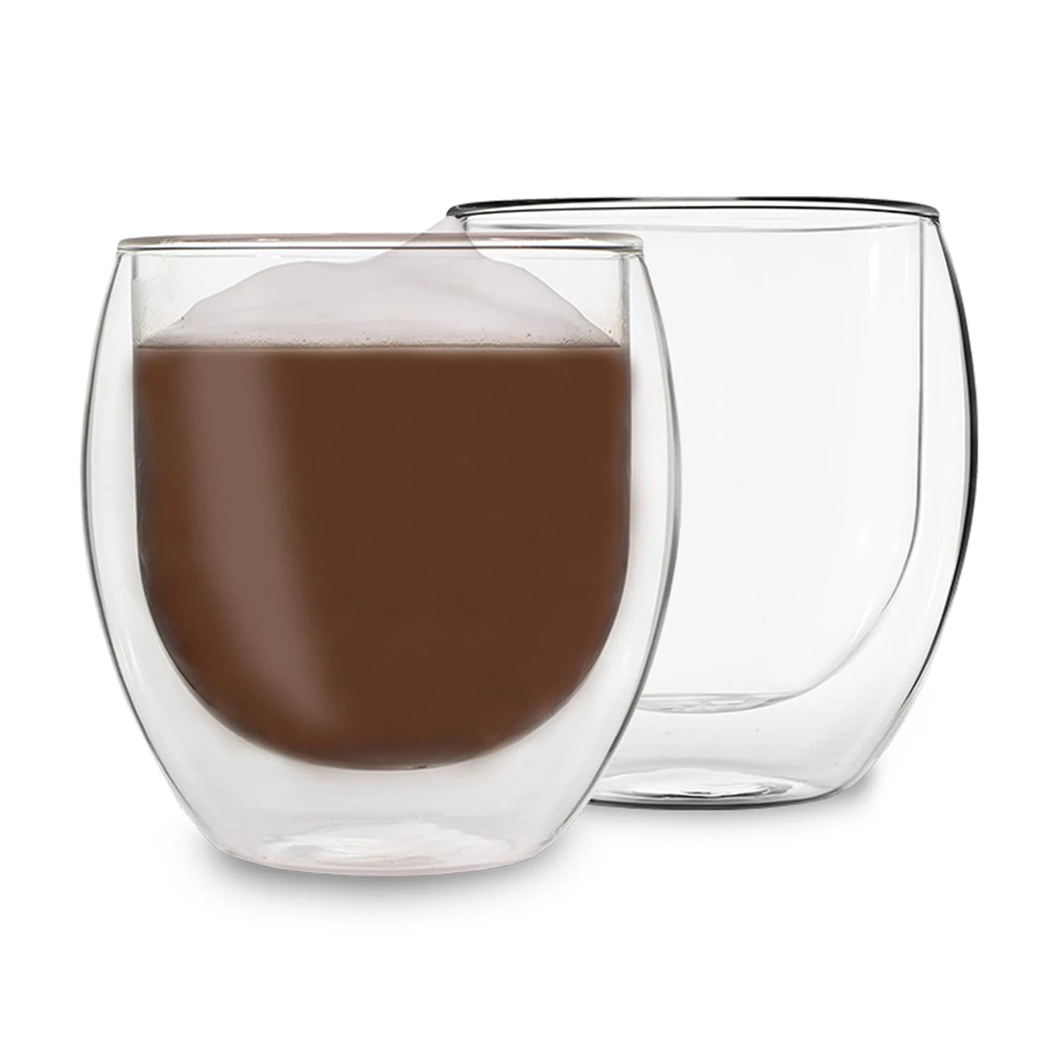 DUOS Jumbo Doppelwandiges Glas 410 Ml Thermofunktion Edelstahl-Löffel 1 DUOS Jumbo Doppelwandiges Glas 410 Ml Thermofunktion Edelstahl-Löffel