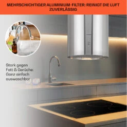 Bolea Inselabzugshaube Ø38cm Ab-/Umluft 600m³/h LED Inkl. Aktivkohlefilter 13 Bolea Inselabzugshaube Ø38cm Ab-/Umluft 600m³/h LED Inkl. Aktivkohlefilter -Klarstein Verkaufsgeschäft 10041224 de 0006 usp