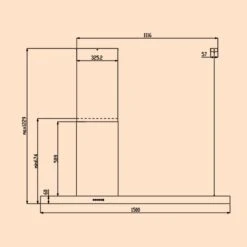 Limelight Dunstabzugshaube 150cm Wandhaube 625m³/h Touch -Klarstein Verkaufsgeschäft 10041228 yy 0008 dimensions