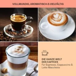 BellaVita Kaffeemaschine 3-in-1 1450 W 20 Bar Milchschäumer -Klarstein Verkaufsgeschäft 10041240 de 0007 usp