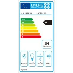 Aurea VII Dunstabzugshaube Umluftset 60cm Aktivkohlefilter Weiß -Klarstein Verkaufsgeschäft 60002224 energy label