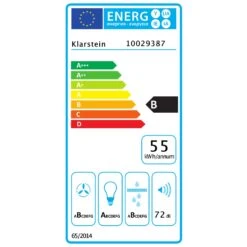 Zelda Dunstabzugshaube 60cm Umluftset 620 M³/h Aktivkohlefilter -Klarstein Verkaufsgeschäft 60002278 energy label